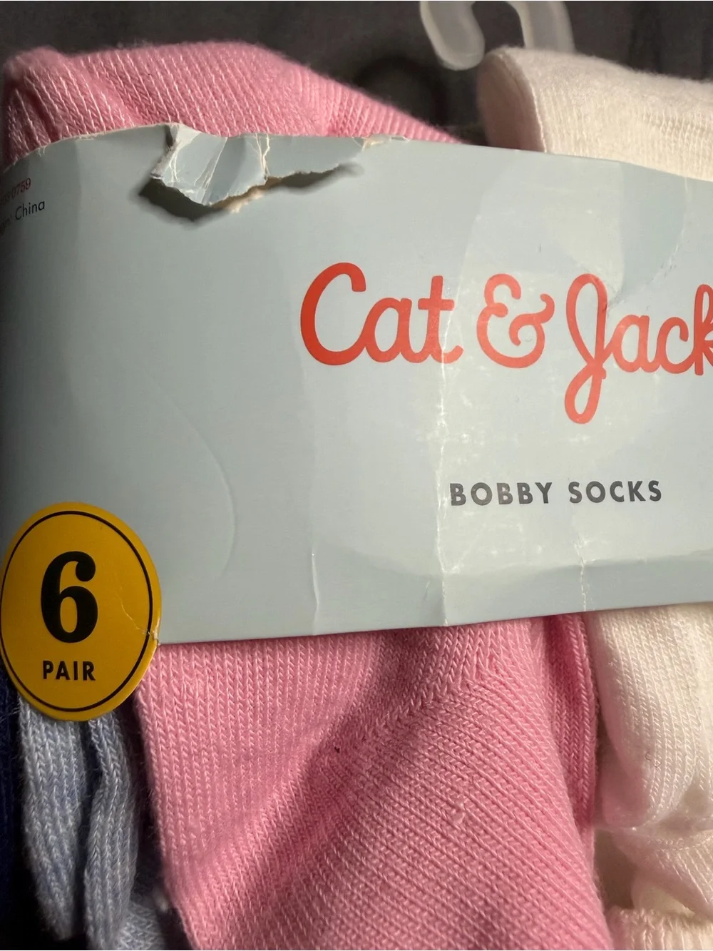 Cat & Jack 6-Pack Crew Socks in Pink, White, Navy, Gray